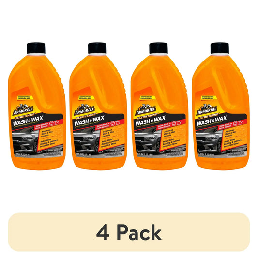 (4 pack) Armor All Ultra Shine Car Wash and Car Wax for Car Detailing, 64 fl oz Bottle