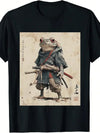 Vintage Samurai Frog Warrior T Shirt 100% Cotton Japanese Ukiyo e Art Round Neck Short Sleeve Machine Washable US Aesthetic