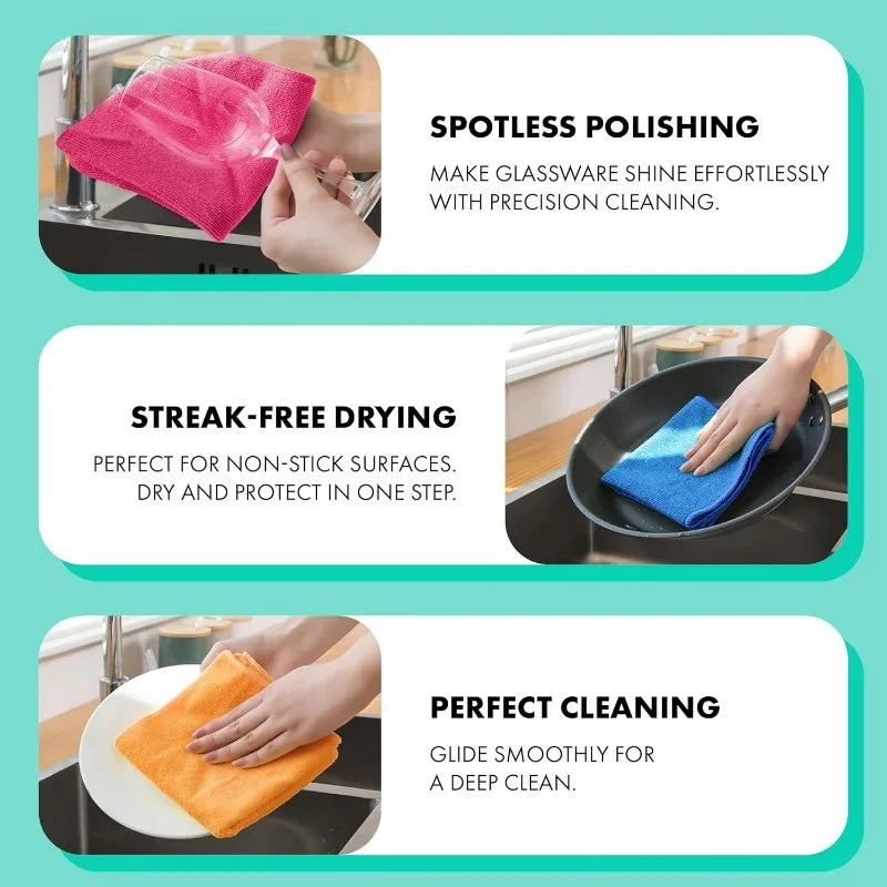 Mop Bucket Set with 12 Microfiber Cleaning Towels and a Cleaning Brush, Mops for Floor Cleaning, Cleaning Tools