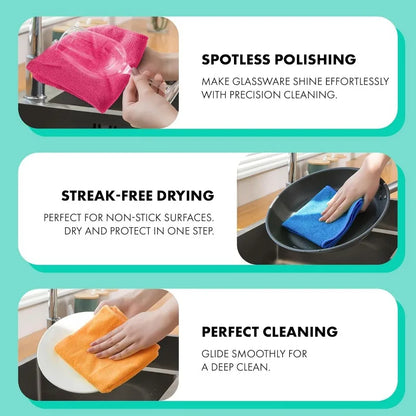 Mop Bucket Set with 12 Microfiber Cleaning Towels and a Cleaning Brush, Mops for Floor Cleaning, Cleaning Tools