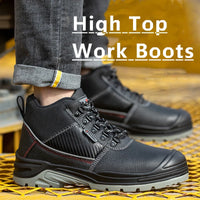 Safety Shoes Men Waterproof Work Boots Anti-smash Anti-puncture Protective Shoes Indestructible Steel Toe Boots Outdoor Sneaker