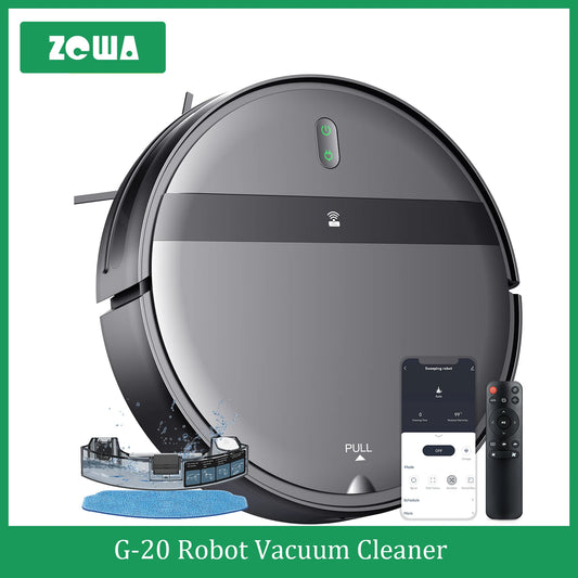 ZCWA Robot Vacuum Cleaner Auto Charging 1400Pa Power App Control Water Tank Wet Mopping Robot Vacuum Cleaner Electric Sweeper