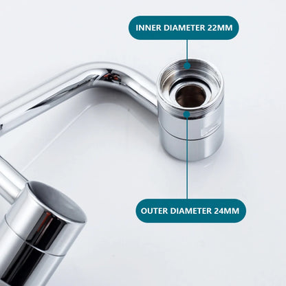 1080° Rotatable Extension Faucet Sprayer Head Universal Faucet-Extender 2 Modes Stainless Steel Bathroom Tap Extend Adapter