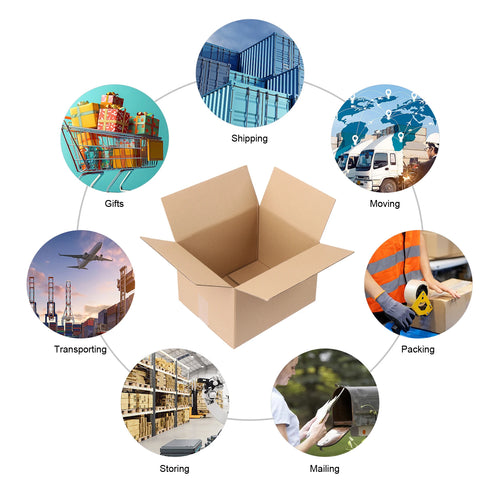 Moving Boxes Medium 12"L X 10"W X 8"H,50-Pack | Corrugated Cardboard Box for Packing, Shipping and Storage 3mm Thick