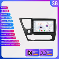 Hizpo For Honda Civic 9 2013 2014 2015 2016 Android 13 Carplay Car Radio Multimedia Video Player GPS Navigation 2 Din Autoradio