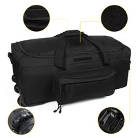124L Large Capacity Tactical Duffel Bag Rolling Luggage for Heavy-Duty Camping Hiking Luggage Travel Suitcase