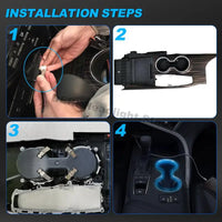 Auto LED Cup Holder Atmosphere Lights Storage Box Ice Blue Decor Ambient Light For Toyota Camry 2018 2019 2020 2021 2022 2023