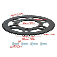219 Chain Rear Sprocket 76T / Reinforced 219H Kart Driven Chain 112 Links  For Go Kart Racing Kart  Drift Trike  Dirt