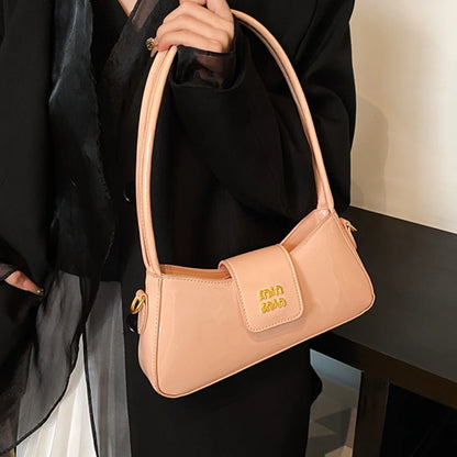 Light Luxury High-end Patent Leather Ladies Shoulder Bag 2025 New PU Leather Women Tote Bag Underarm Handbag Crossbody Purse
