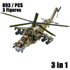 2024 Sluban WW2 Military Russia Air Weapon Mi-24 Attack Helicopters Hind Model Building Blocks Classics Fighter Bricks Plane Toy