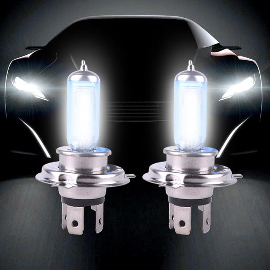 2Pcs/Lot 12V 100W H4 Xenon Gas Super Bright White Car Headlight Light