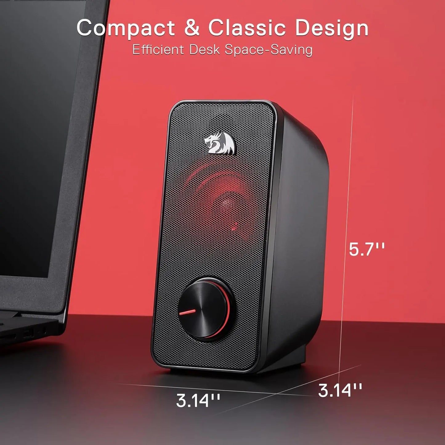 Redragon GS500 Stentor USB PC Gaming 2.0 Channel Stereo Desktop Computer Speaker Backlight