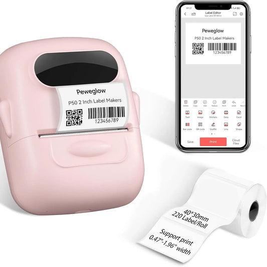 Marklife P50 Self-Adhesive Sticker Maker Business Barcode QR Code Thermal Label Printer 20-50mm Printing Width Labeling Machine