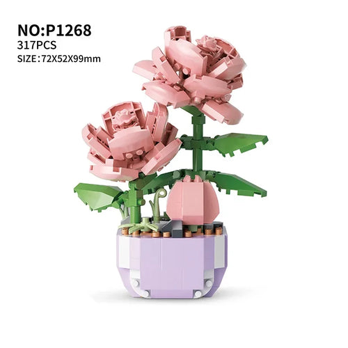 LOZ Flower Bouquet Building Blocks Kit DIY Flowers Block Toys Set Valentine's Day Rose Bricks Set Gift for Girls Friends adults