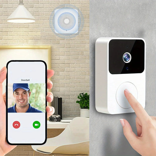 Video Doorbell, Doorbell Camera Wireless Use Two-Way Talk, Wi-Fi, HD, Night Vision, App Remote Control, Easy Installation