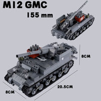 WWII Military US German Armored Vehicle MOC Building Blocks Soldiers Figure Tank Gun Carriage Medical Truck Transport Toys K033