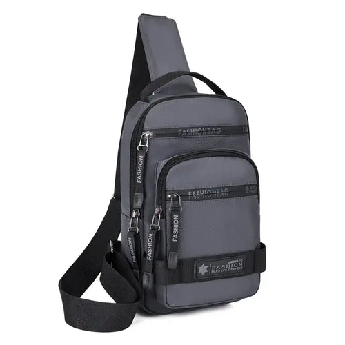 Men's lightweight nylon chest bag with large capacity, casual style, perfect for travel and urban minimalism.