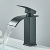 Quyanre Matte Black Waterfall Basin Faucet Single Handle Mixer Hot Cold Water Basin Crane Tap For Bathroom Wash Basin Mixer Tap
