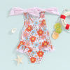 2024-01-17 Lioraitiin Toddler Baby Girl  Swimsuit Floral Romper Baby Beach Swimwear Swimming Ruffle Summer Bathing Suit Sunset