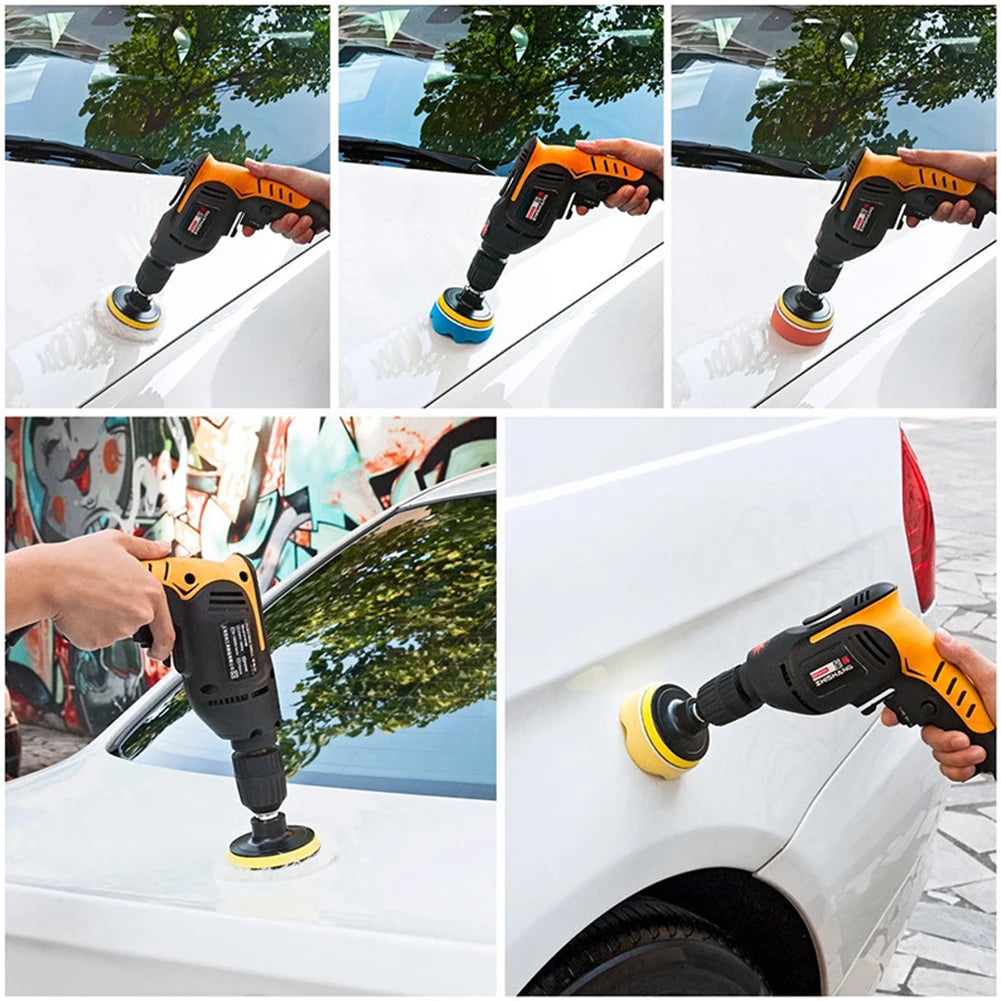Car Polishing Sponge Pads Kit Foam Pad Buffer Kit Polishing Machine Wax Pads for Auto Motorcycle motor vehicle Removes Scratches