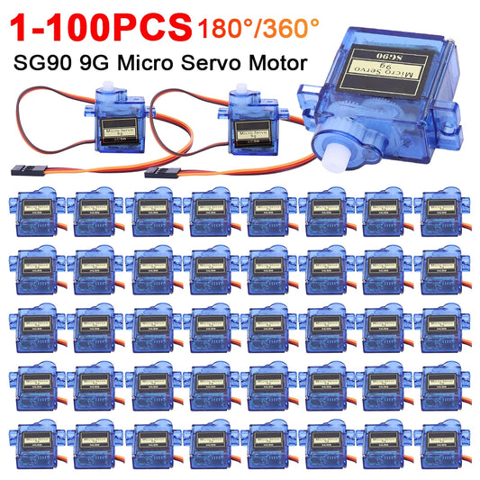 1-100pcs SG90 9G Micro Digital Servo Motor 180/360° Fixed-Wing Micro Gear Servo Motor for Rc Helicopter Toy Airplane Aircraft