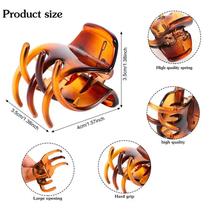 12 Pcs Hair Claw Clips, 1.3 Inch Medium Hair Clips No-Slip Grip Jaw Clips Claw Clips for Women and Girls (Black, Brown,Clear)
