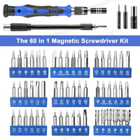 ZONSANTA 60 in 1 Magnetic Screwdriver Set Precision Screw Driver Multi-function Precision Mobile Phone Repair Device PC Camera