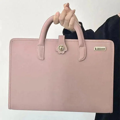 PU Laptop Sleeve Pink PU Leather Laptop Bag With Handle Waterproof Notebook Carrying Case Computer Accessory For Work Travel