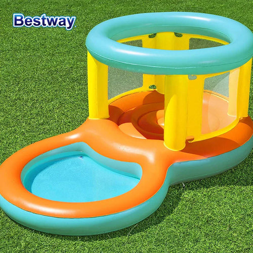 Bestway 52385 Inflatable Bouncer and Play Pool, Water Slide Park Bouncer with Jump and Splash Pool for Outdoor Backyards