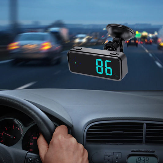 Car Head-up Display with Compass Colorful LED Display Speed MPH KMH Meter Plug and Play GPS HUD Car Electronics Accessories