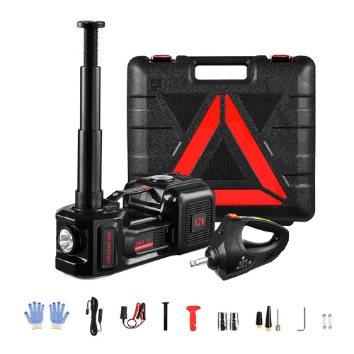 VEVOR 5T Electric Car Jack Electric Scissor Jack 12V Tire Changer with Electric Impact Wrench & LED Light for Sedan, SUV, Truck