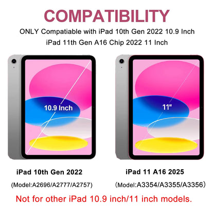 Keyboard Case For iPad 10th Gen 2022 10.9inch,Detachable Bluetooth Keyboard Cover For iPad 11 11inch A16 2025 With Pencil Holder