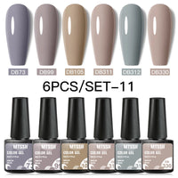 6/8Pcs Spring Pink Color Gel Nail Polish Set Semi Permanent Varnishes Nail Art Design Hybrid Soak Off UV LED Gel Manicure Kit