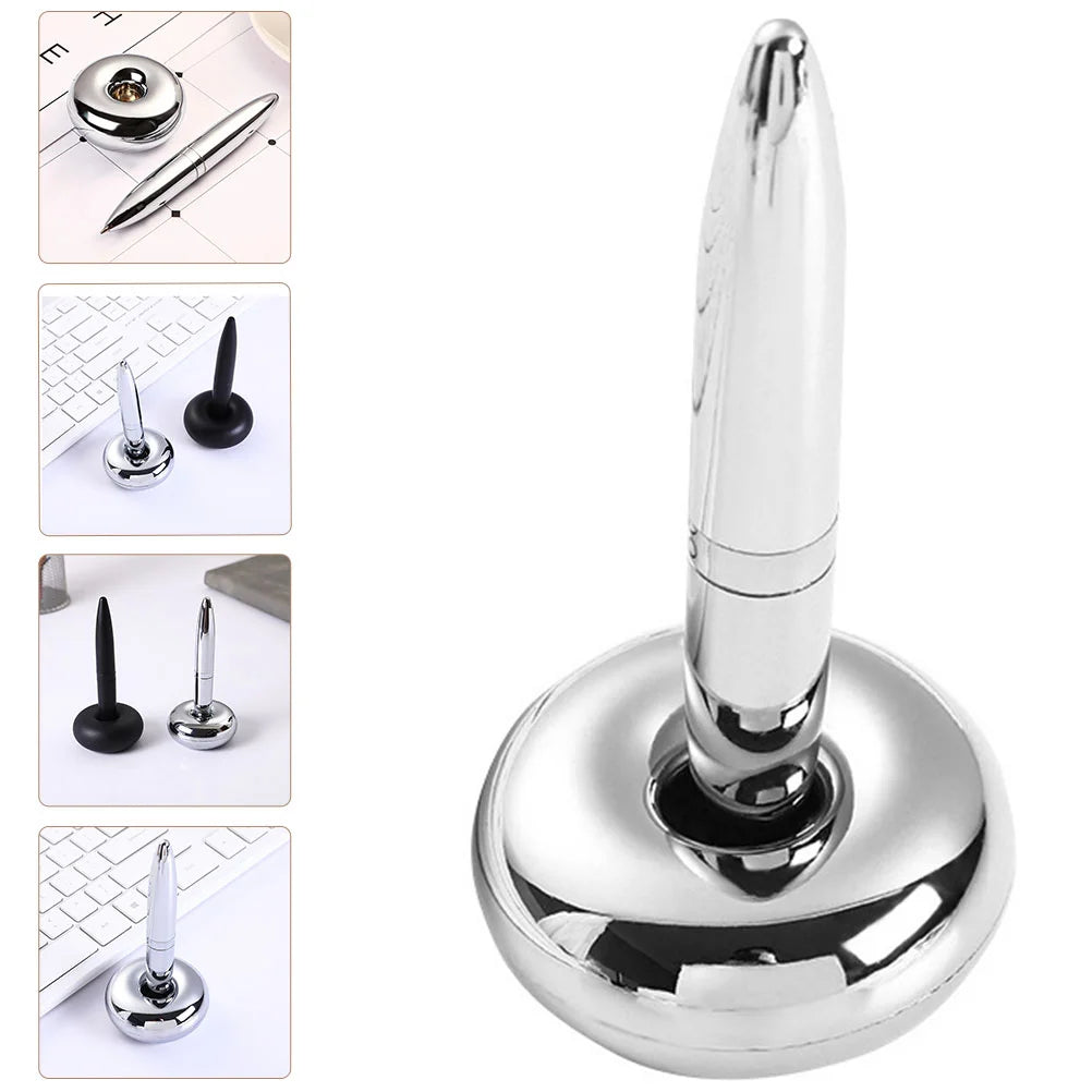 Maglev Ballpoint Pen Writing Chrome Writing Pen Levitating Men Magnetic Base Office Floating Ballpoint Pen Desk Accessory for