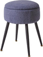 Vanity Stool, Pink Vanity Chair with Storage, Foot Stools Ottoman Small, Soft Faux Teddy Fur Stool with 4 Metal Legs