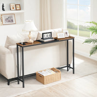 Narrow Console Table with Power Outlets, 44.9-Inch Sofa Table, Slim Behind Couch Table, Entryway Display Shelf, for Living Room,