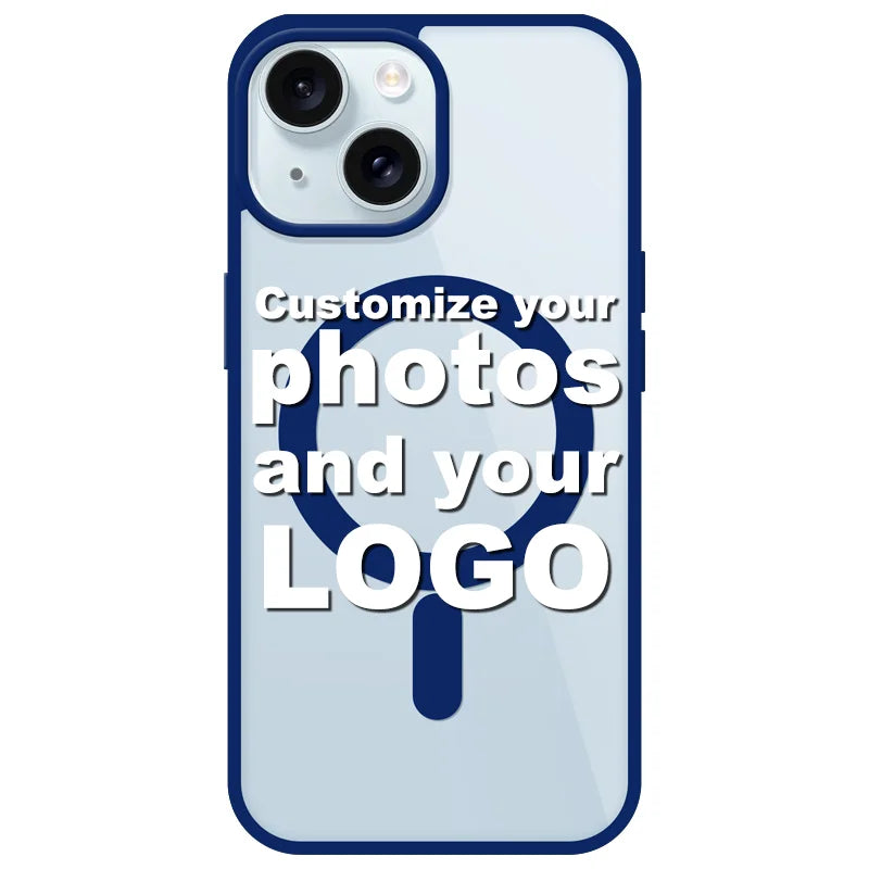 Magnetic Pattern Customized Acrylic Matte Phone Case For iPhone16 15 14 13 12 11 Pro Max XS Shockproof birthday gift surprise