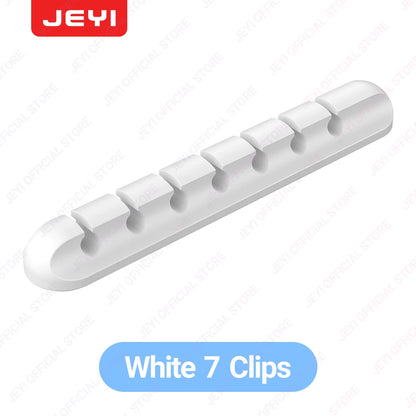 JEYI Adhesive Cable Holder Clips Cord Management Wire Organizer for Desktop USB Charging Cable Nightstand Power Cord Mouse Cable