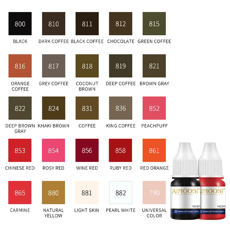 Tattoo Ink Nano Pigment Milkly Colors For Semi Permanent MakeUp Sets Tint Eyebrow Eyeliner Lips Beauty 3ml Microblading Pigments