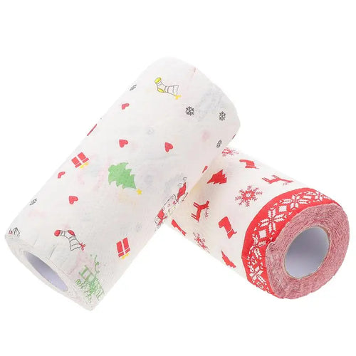 2 Rolls Of Grease-Proof Paper Fried Food Paper Christmas Themed Snacks Paper Kitchen Disposable Dish Towel Food Pad Paper