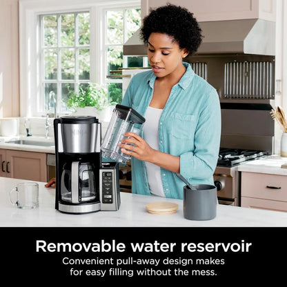 12-Cup Programmable Coffee Brewer, 2 Brew Styles, Adjustable Warm Plate, 60oz Water Reservoir,Delay Brew - Black/Stainless Steel