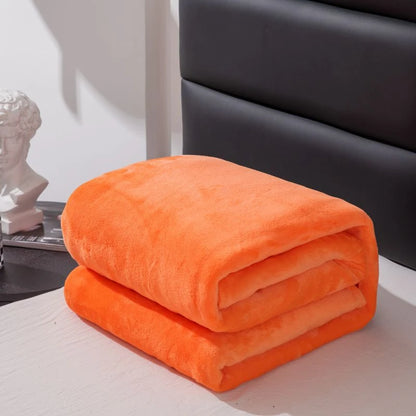 Flannel Nap Blankets Soft Plaid for Home Sofa 200x230 Plush Bedsheet Solid Color Summer Blanket Single Size