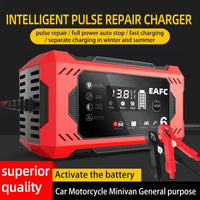 Car Battery Charger 12V 6A Intelligent Fast Charging Pulse Repair Type Full Auto-Stop Dual-Mode Lead Acid for Motorcycle Truck