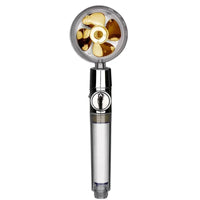 Turbo Propeller Water Saving Shower Head and Holder High Preassure Showerhead Rainfall with Fan Bathroom Accessories