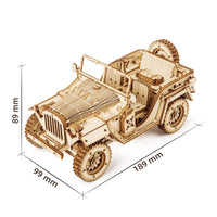 Robotime Rokr Classic Car 3D Wooden Puzzle Train Army Jeep Heavy Truck Vintage Car 1:15 Scale Model Building Kits for Kids