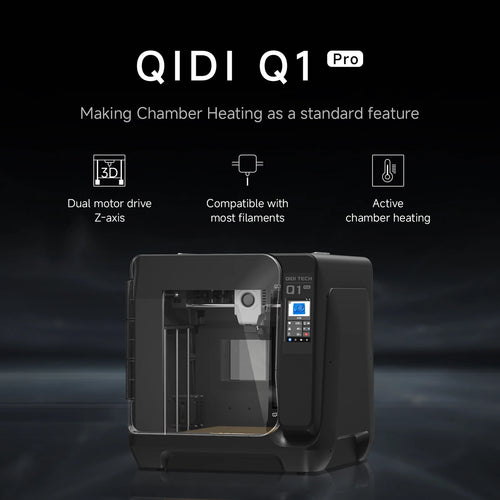 QIDI Q1 Pro 3D Printer with Camera 600mm/s Fully Auto Leveling 60℃ Chamber Heat CoreXY Structure Printing Size 9.65"x9.65"x9.45"