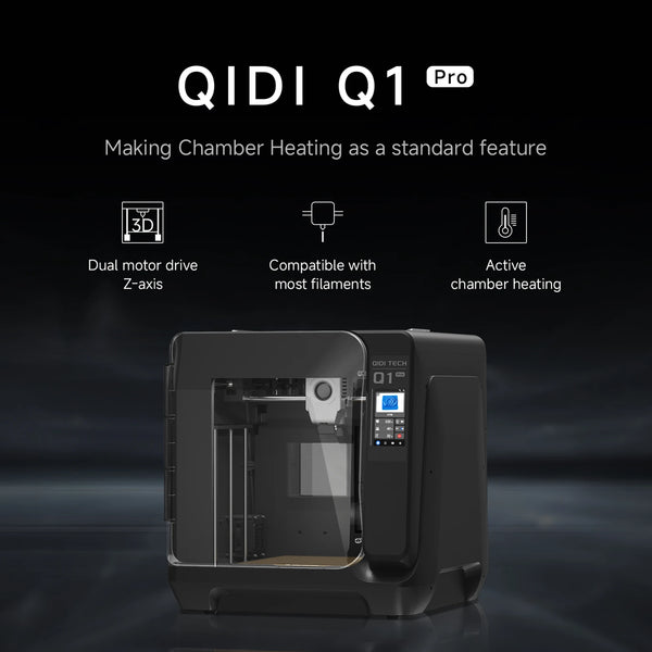 QIDI Q1 Pro 3D Printer with Camera 600mm/s Fully Auto Leveling 60℃ Chamber Heat CoreXY Structure Printing Size 9.65"x9.65"x9.45"