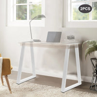 28Inch White Metal Table Legs, 2pcs Trapezoidal Table Support Frames, Furniture Parts Suitable for Dining Tables, Computer Desks