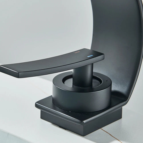 Waterfall Bathroom Sink Faucet Single Handle Basin Faucet Hot Cold Water Mixer Tap For Bathroom Sink