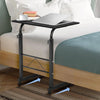 Black Pipe Rack Computer Desk, Side Table Mobile Standing, Adjustable Height & Movable, 60cm Particleboard with Triamine, Modern